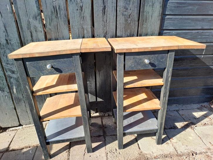 Keuken trolley, Huis en Inrichting, Keuken | Keukenelementen, Gebruikt, Minder dan 100 cm, 50 tot 100 cm, 25 tot 50 cm, Zwart