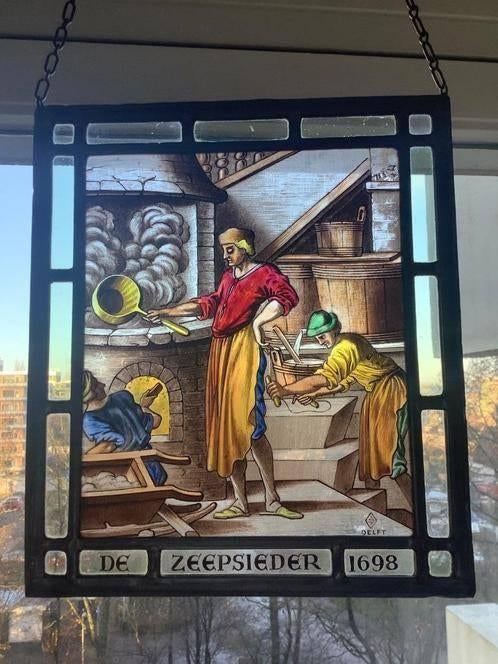 "De Zeepsieder 1698" glas-in-lood raamhanger raamdecoratie, Ophalen