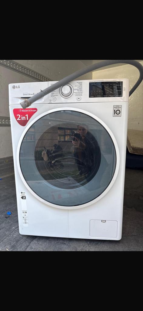 LG Was-droogcombinatie 8kg/5kg – Direct Drive – Werkt goed, Ophalen, Zo goed als nieuw, 85 tot 90 cm