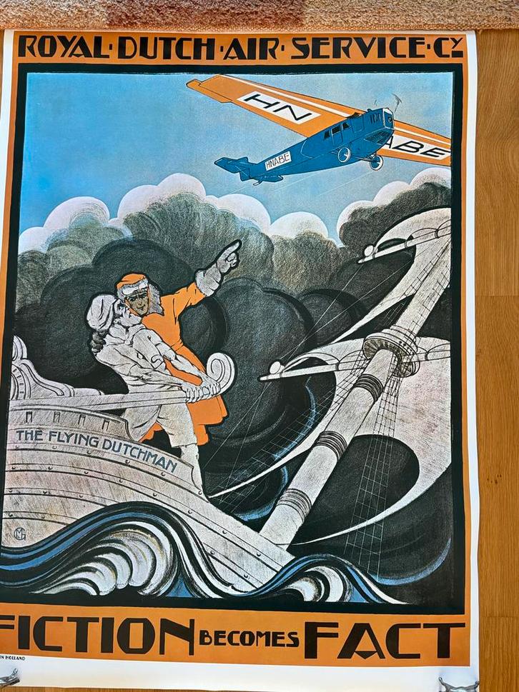 KLM Affiche "Fiction Becomes Fact", Verzamelen, Posters, Nieuw, Reclame, A1 t/m A3, Rechthoekig Liggend, Ophalen of Verzenden