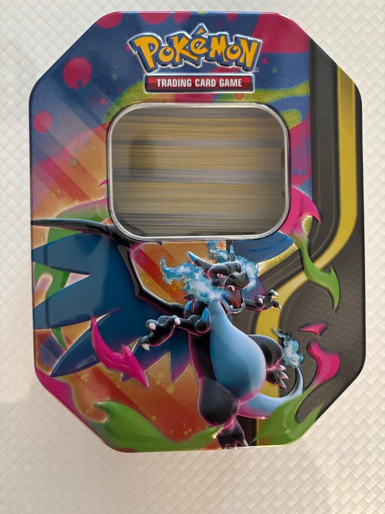 Pokémon Tin 200 Kaarten – 5x EX/V – 10% Holo – Geen Dubbelen, Verzenden, Zo goed als nieuw, Meerdere kaarten