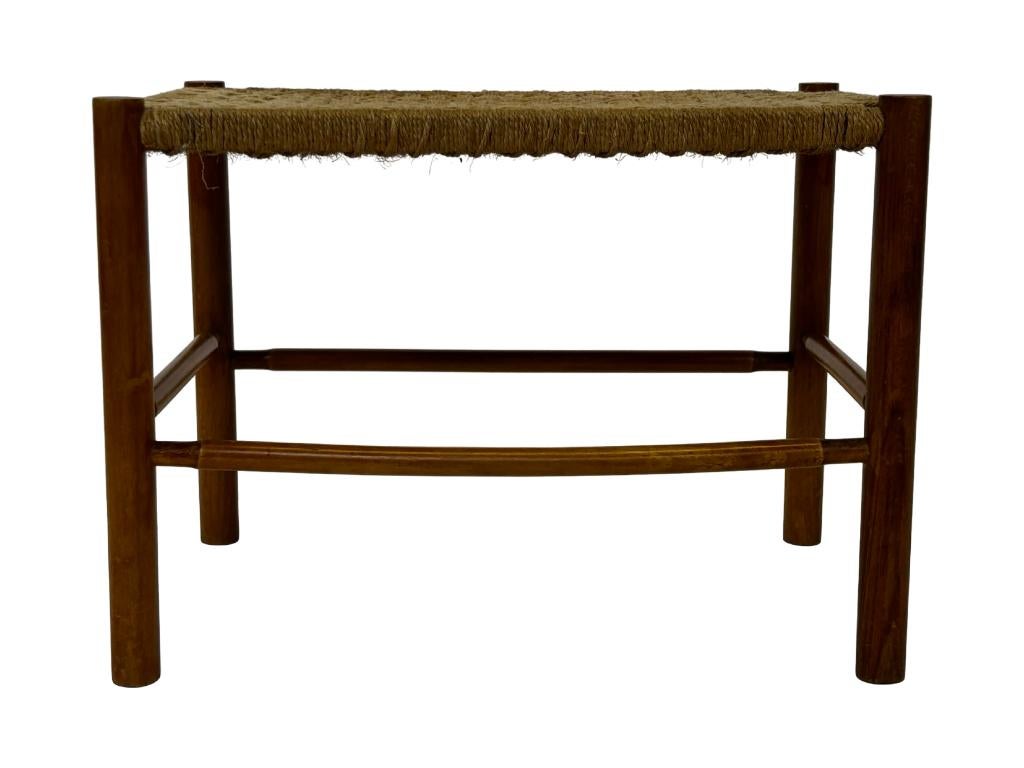 Vintage Krukje Deense Papercord Touw Kruk Mid Century, Gebruikt, Vintage kruk, Vintage kruk, Ophalen of Verzenden