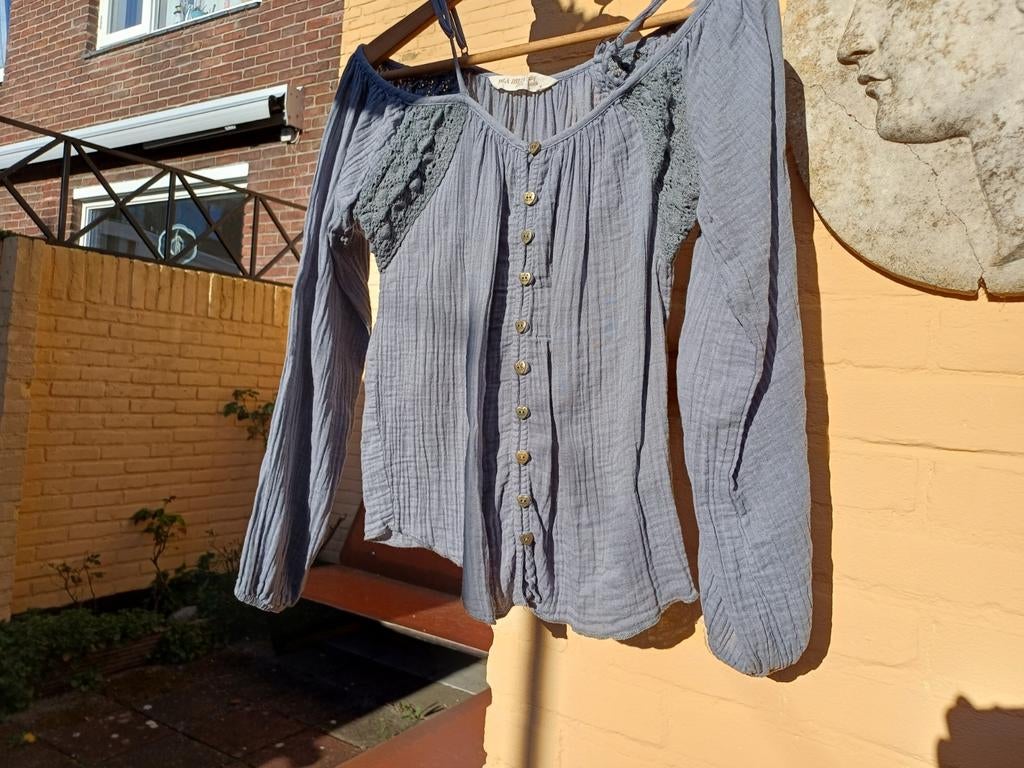 Isla Ibiza Bonita off shoulder blouse blauw maat S, Maat 38/40 (M), Isla Ibiza Bonita, Blauw, Nieuw