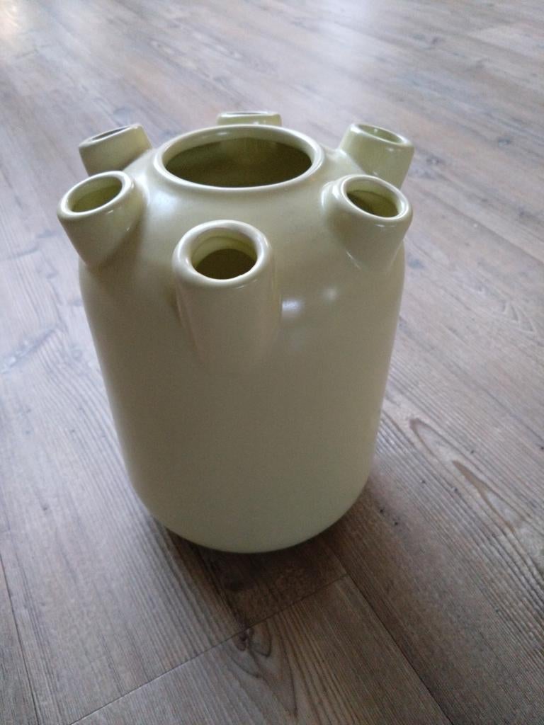 Lichtgroene tulpenvaas van Hema, Ophalen