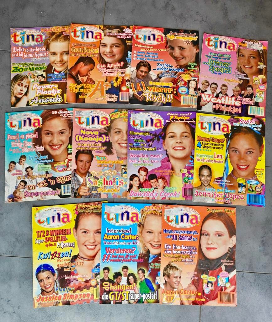 11x vintage Tina magazine 1998-2001, Ophalen of Verzenden, Zo goed als nieuw, Gossip of Showbizz