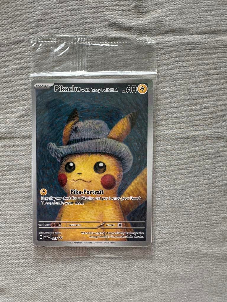 Pokemon Pikachu with grey felt hat 085 Sealed, Ophalen of Verzenden, Zo goed als nieuw