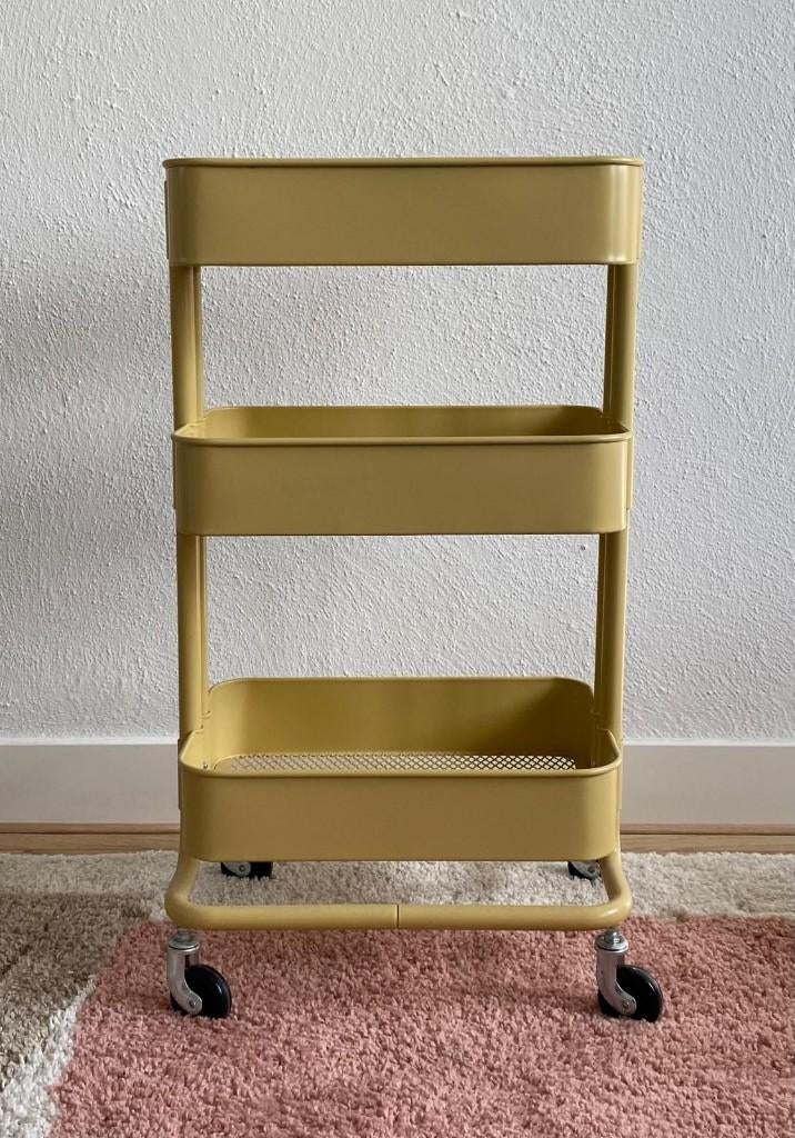 Roltafel IKEA Raskog | Bijzettafel met wieltjes, Ophalen, Minder dan 55 cm, Metaal of Aluminium, Zo goed als nieuw