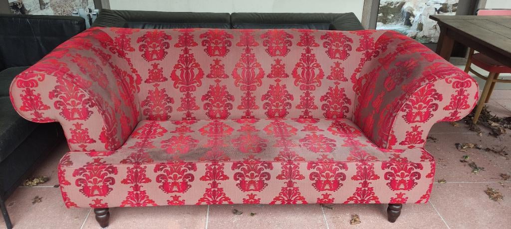 Stoffen bank voor studentenhuis, Ophalen, Gebruikt, Driepersoons, 75 tot 100 cm