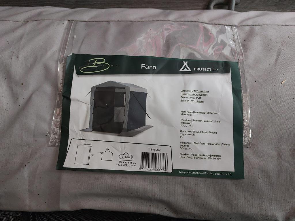 Bardani Faro schuurtent 1 seizoen gebruikt zeer nette staat, Caravans en Kamperen, Tenten, Ophalen, Gebruikt, Tot en met 2