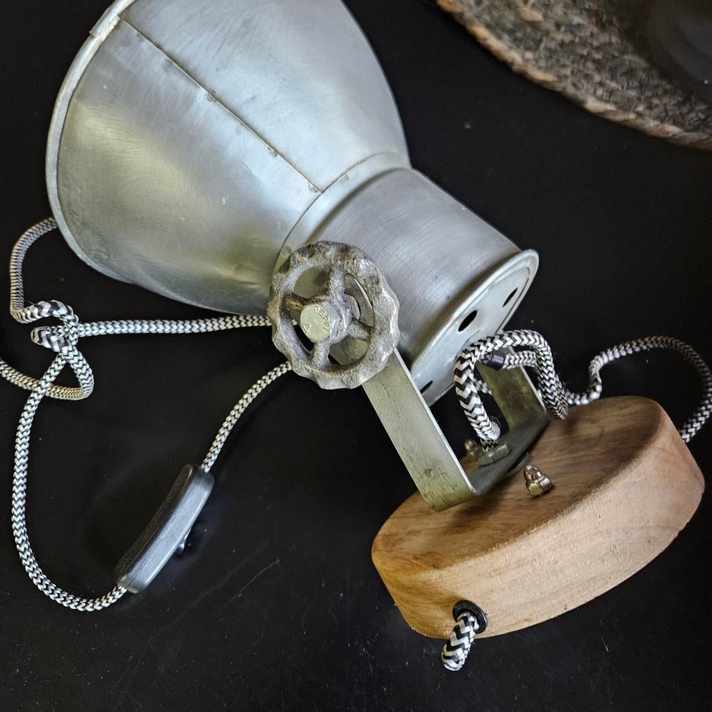 Industriële wandschemerlamp, Huis en Inrichting, Lampen | Wandlampen, Ophalen, Gebruikt, Metaal