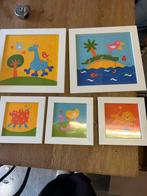 Schilderij 5 stuks vrolijke kleuren, Kinderen en Baby's, Kinderkamer | Inrichting en Decoratie, Ophalen, Wanddecoratie