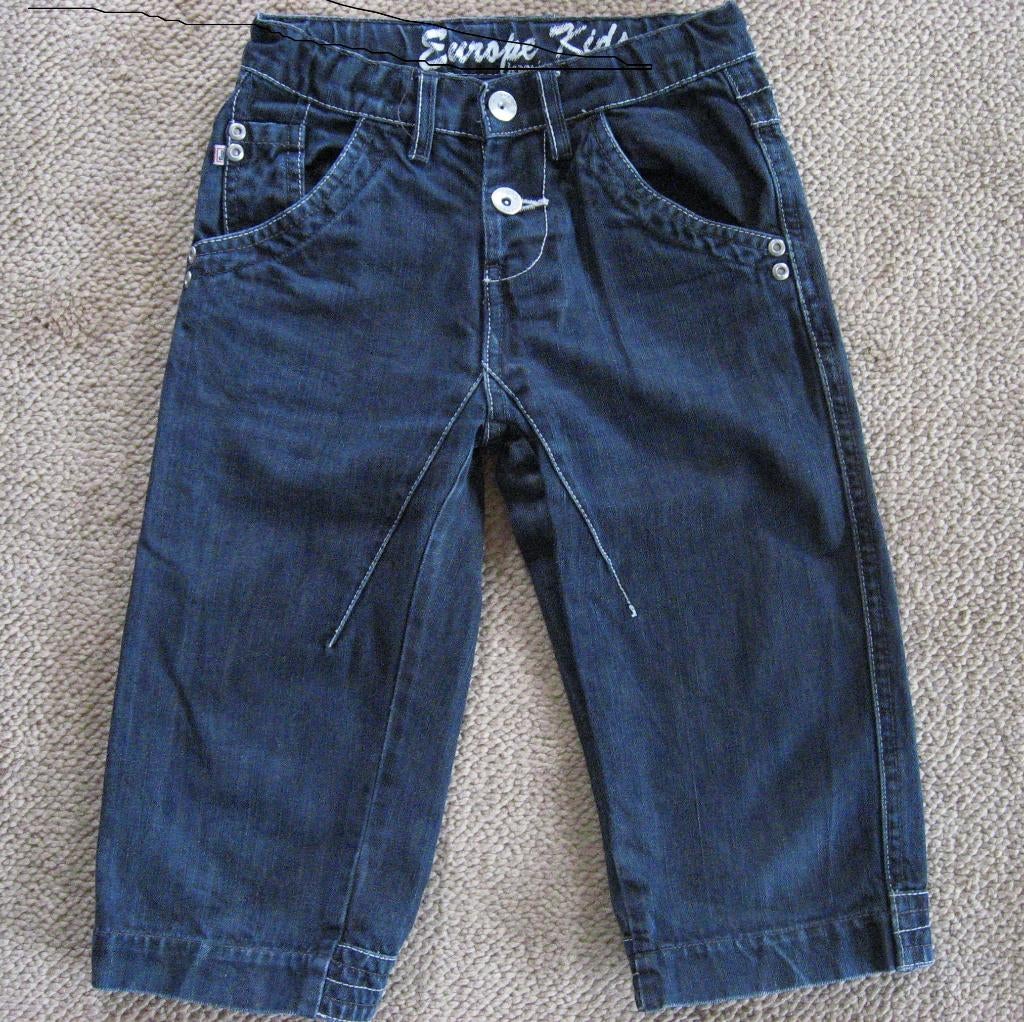 nieuwe leuke zwarte jeans broek capri, mt 128, Europe kids, Broek, Europe Kids, Nieuw, Verzenden