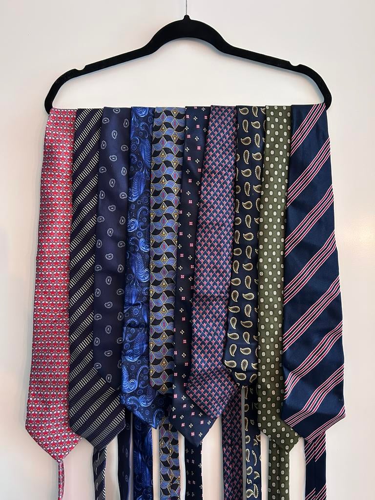 Stropdassen o.a. Oger, Lanvin, Valentino, Ophalen of Verzenden, Zo goed als nieuw, Overige kleuren, Met patroon