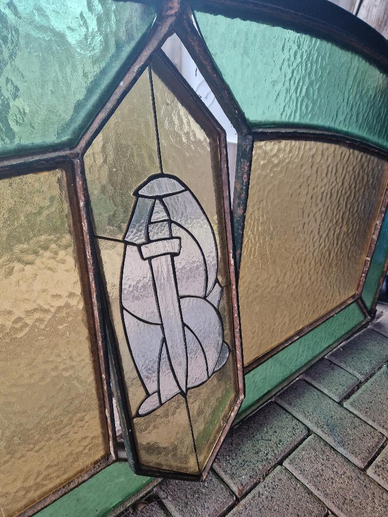 Boerderij raam met glas in lood Grutte Pier, Doe-het-zelf en Verbouw, Glas en Ramen, Ophalen, Overige typen, Zo goed als nieuw