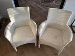 Set van 2 Lloyd Loom stoelen, Huis en Inrichting, Stoelen, Ophalen, Gebruikt, Twee, Wit