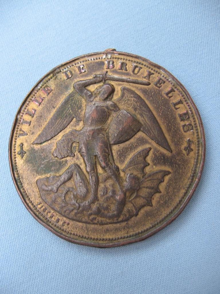 Bronzen penning - Brussel 1902, Antiek en Kunst, Ophalen of Verzenden, Brons