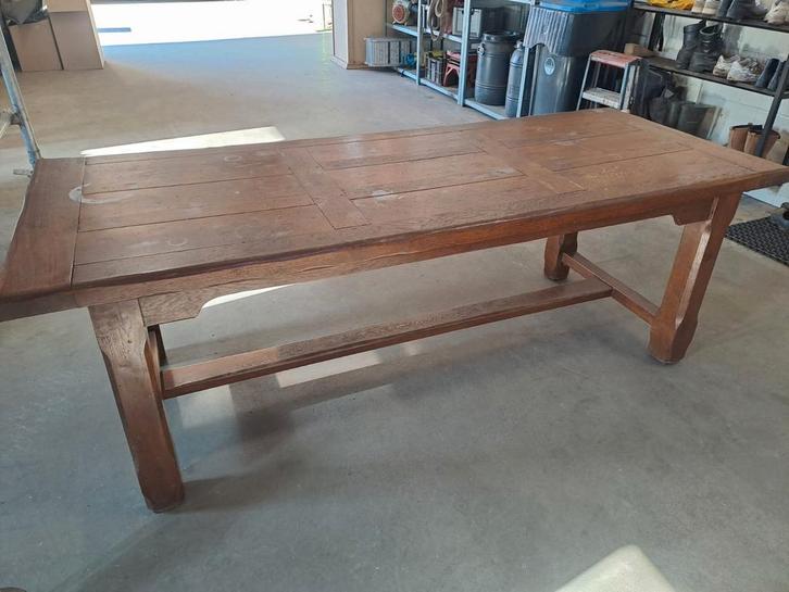 Massief Eiken eettafel 90x230 cm, 78,5 cm hoog, Huis en Inrichting, Tafels | Eettafels, Gebruikt, 50 tot 100 cm, 200 cm of meer