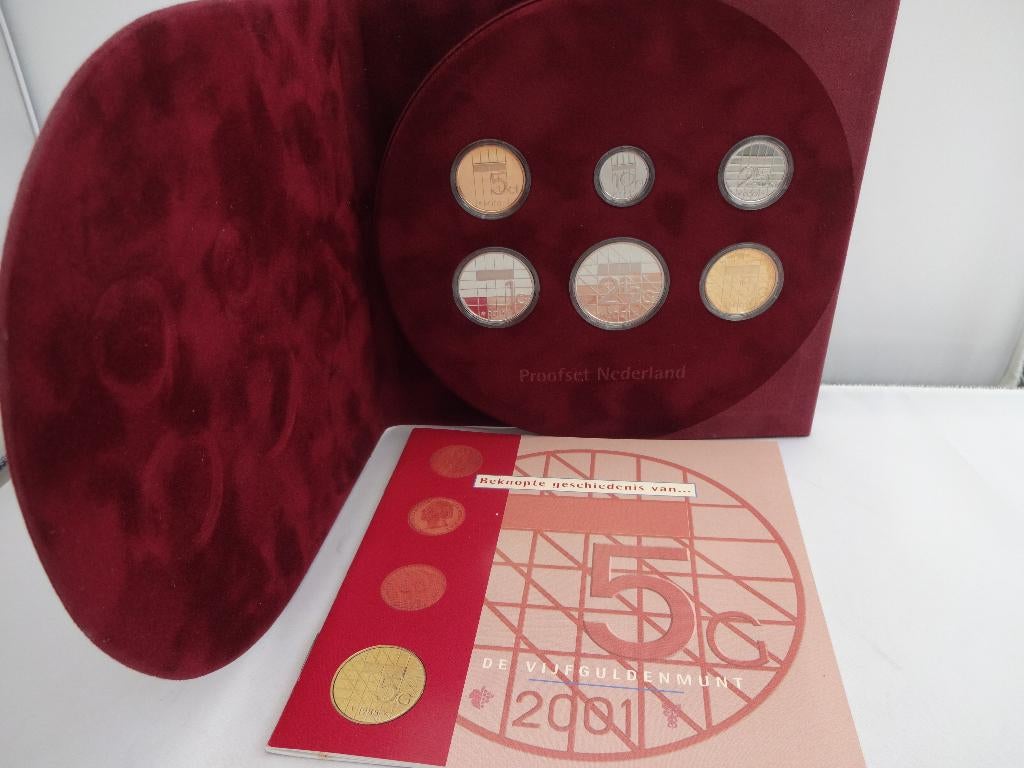 Cassette met 6 x Proof muntsets 1996 t/m 2001 Ned., Ophalen of Verzenden, Koningin Beatrix, Overige waardes, Setje