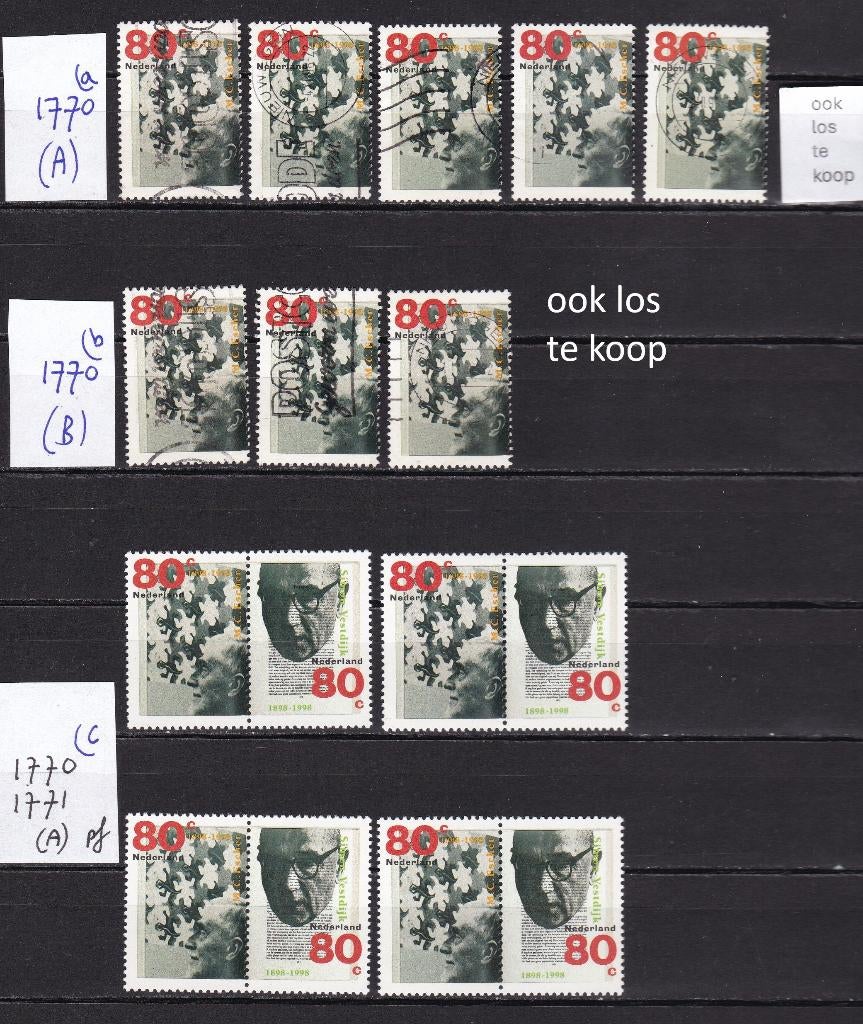 8749) Nederland 1770 1771 gecombineerde uitgifte 1998, Postzegels en Munten, Ophalen of Verzenden