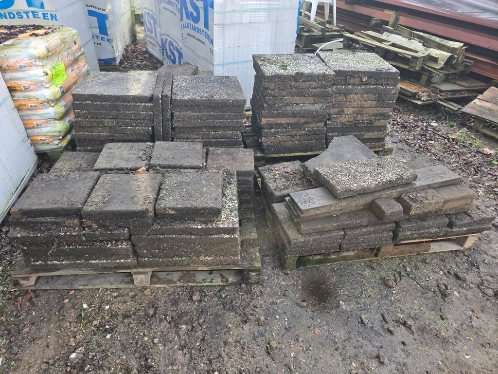 Grindtegels, terrastegels en bandjes - Gratis af te halen, Tuin en Terras, Tegels en Klinkers, Ophalen, Overige materialen, Gebruikt