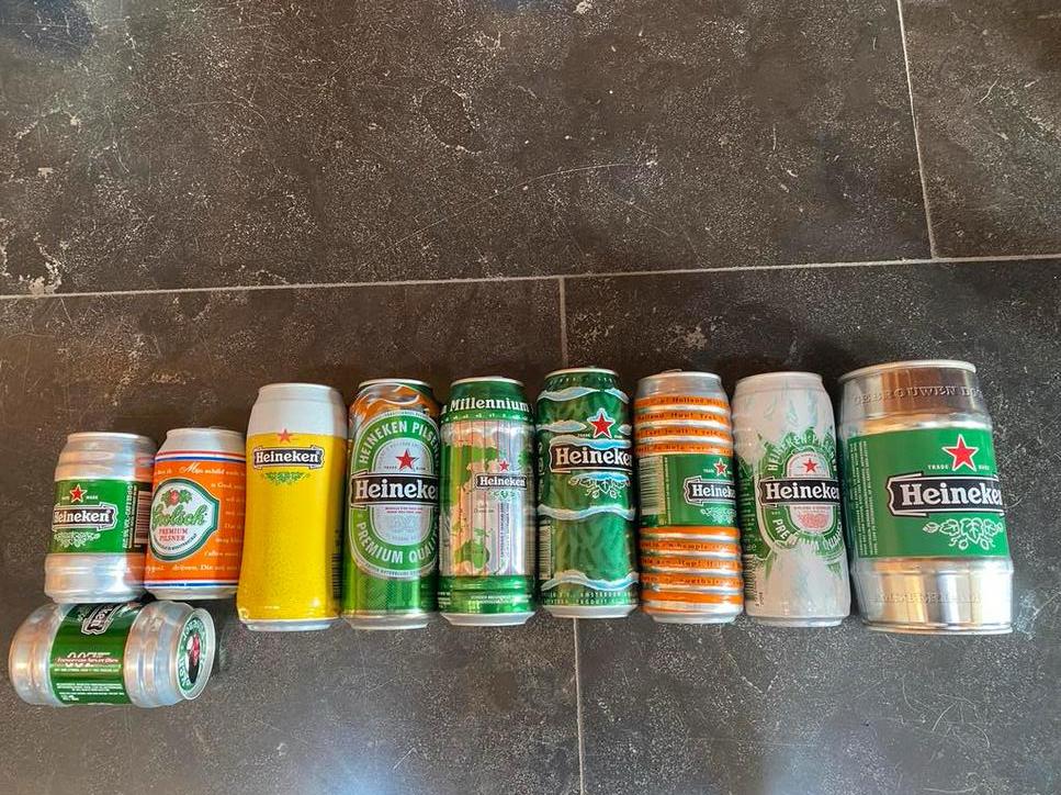 Heineken zgn. shaped cans, Ophalen of Verzenden, Gebruikt, Overige typen, Heineken