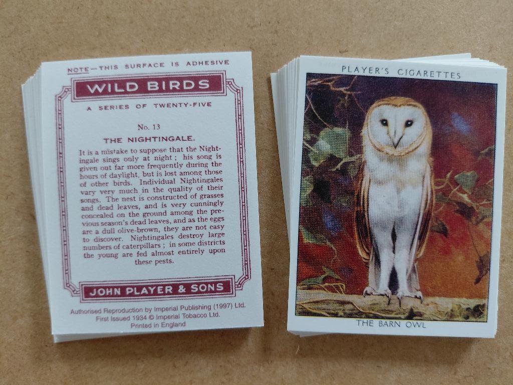 Wild Birds compl. set 25 grote cigarette cards vogels REPRO, Verzamelen, Ophalen, Zo goed als nieuw