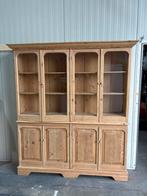 Grote grenen buffetkast met glazen deuren en lades, Ophalen, Gebruikt, 200 cm of meer, 150 tot 200 cm