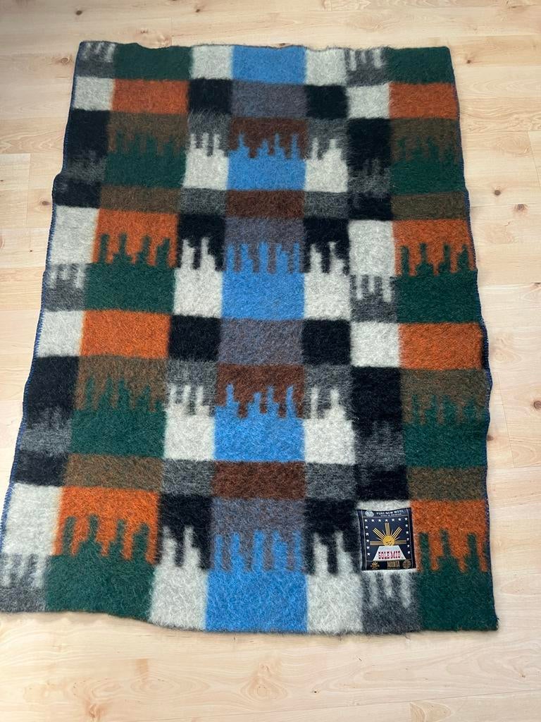 Nieuw 100% wol Sole Mio Kinder Plaid/Woondeken 150x105, Verzenden, Nieuw