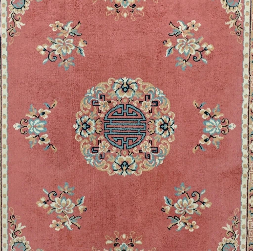 Vintage oosters oriental vloerkleed Pink medallion 190x275cm, Gebruikt, Klassiek, Oosters, Traditioneel, 150 tot 200 cm, Onbekend