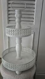 Brocante Etagère - Wit Metaal, Huis en Inrichting, Woonaccessoires | Etagères, Ophalen of Verzenden, Gebruikt