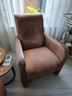 Bruine fauteuil  leather look, Ophalen, Overige materialen, Gebruikt, 75 tot 100 cm