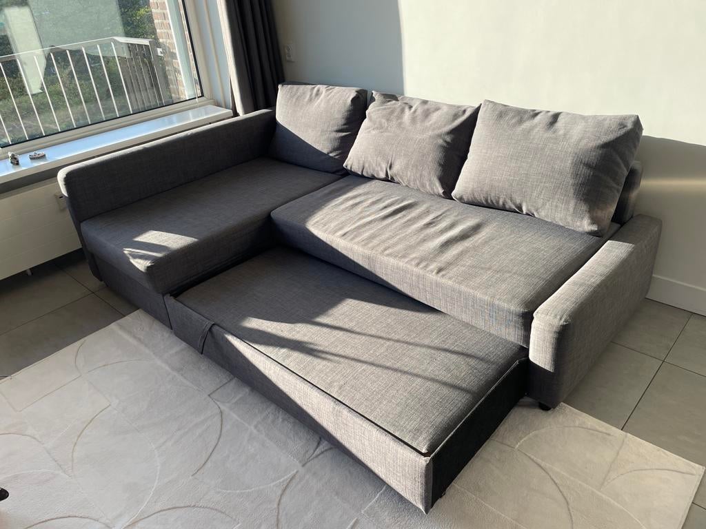 Grijze slaapbank met chaise longue, Ophalen, Gebruikt, Hoekbank, Driepersoons