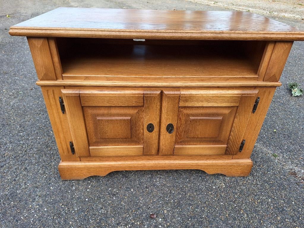 blank eiken tv kastje, Ophalen, Gebruikt, Eikenhout, 50 tot 100 cm