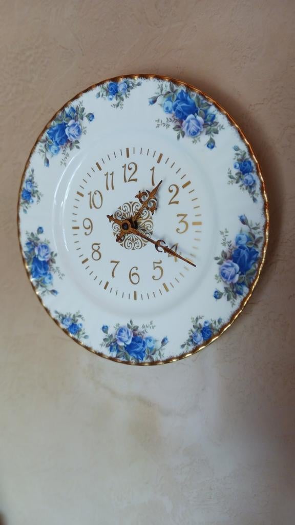 Royal Albert Moonlight Rose Wandklok - Vintage Porselein, Ophalen of Verzenden