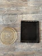 GRATIS: magnetronrek, glazen plaat en metalen dienblad, Ophalen, Gebruikt, Rond, Metaal