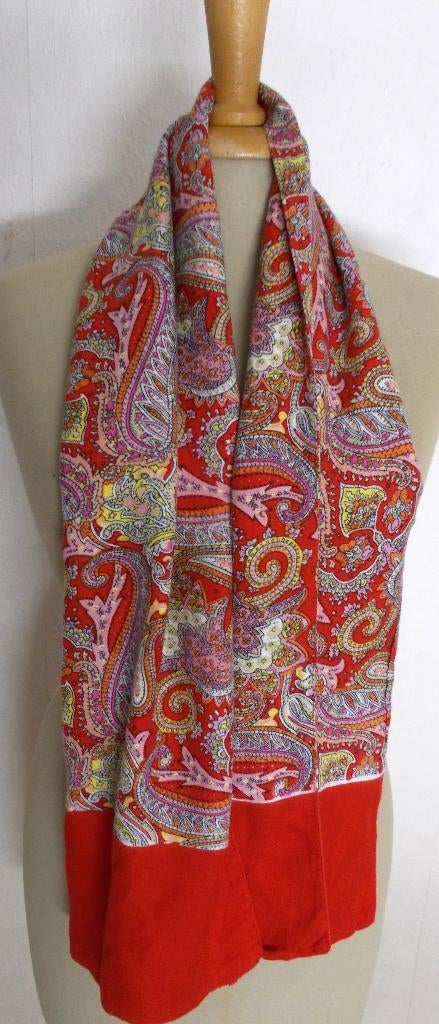 Paisley 100% viscose kleurige sjaal, Kleding | Dames, Mutsen, Sjaals en Handschoenen, Zo goed als nieuw, Sjaal, Maat 38/40 (M)
