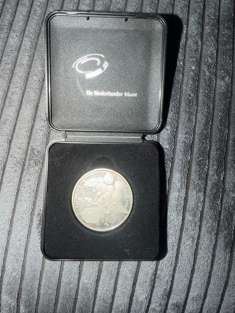 Zilveren munt 'Verdrag van Rome' 1957-2007 in cassette, Koningin Beatrix, Zilver, Losse munt, Overige waardes