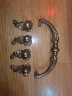 Antieke Messing Handgrepen en Knoppen Set, Ophalen of Verzenden, Gebruikt, Koper of Messing, Klink of Kruk