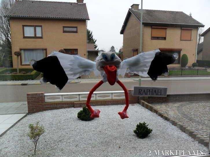 Pluche 3D raamooievaar weerbestendig klein model., Ophalen, Nieuw, Geboortebord