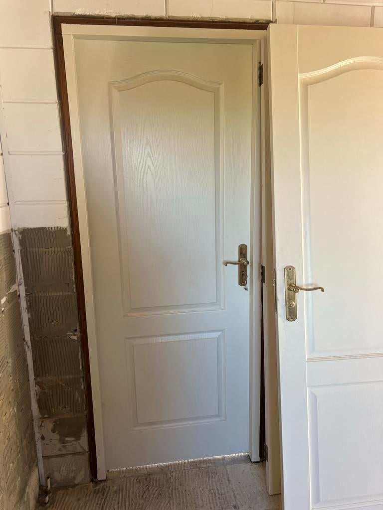 Diverse massief eiken binnendeuren incl messing beslag, Doe-het-zelf en Verbouw, Ophalen, Gebruikt, 80 tot 100 cm, Binnendeur
