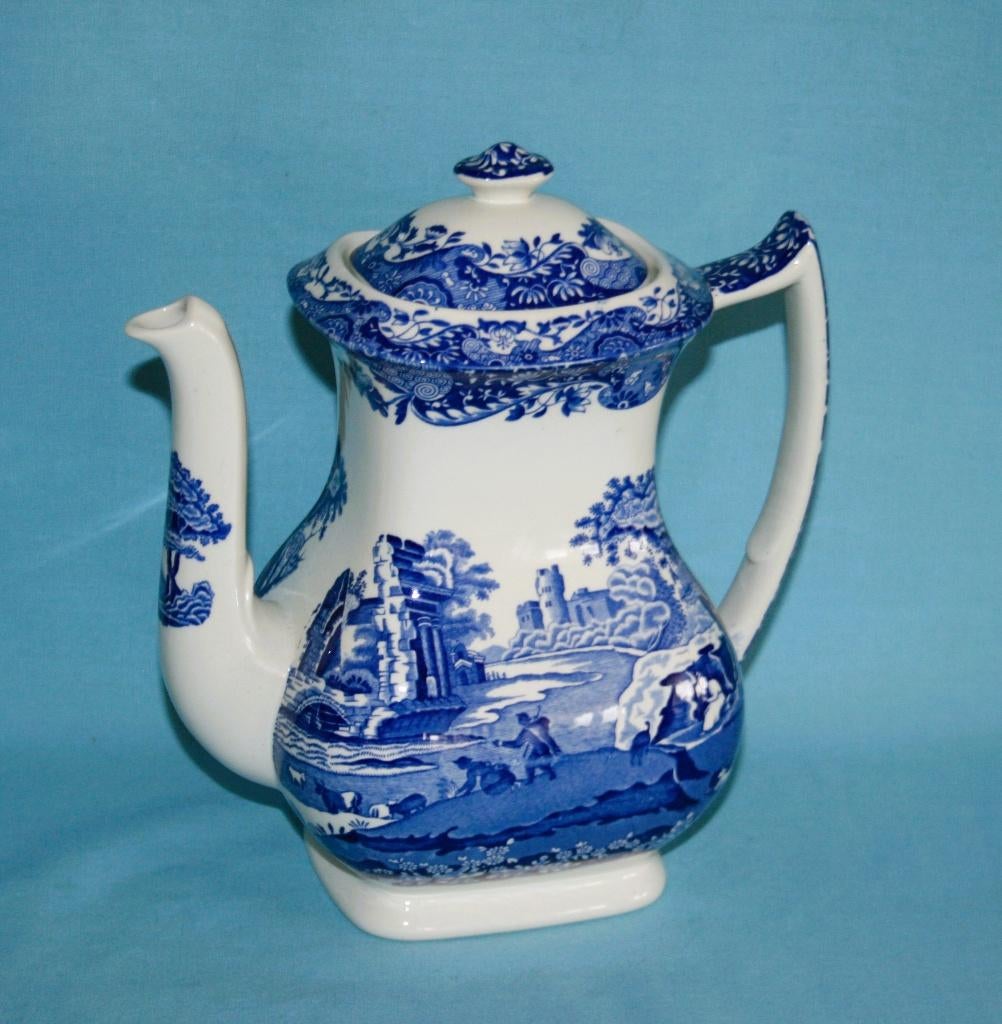 Spode " Italian Blue " Koffiepot, Overige typen, Ophalen of Verzenden, Zo goed als nieuw, 2de Hands