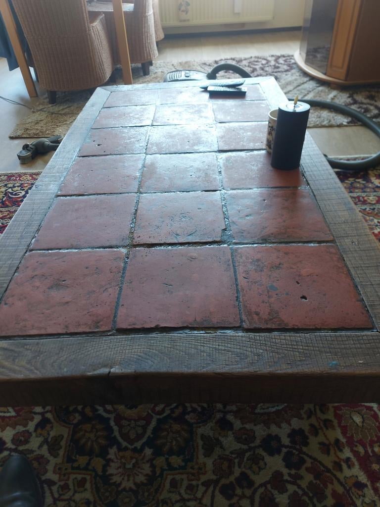 Plaveuzen tafel in goede staat, Ophalen, Zo goed als nieuw, 25 tot 50 cm, Rechthoekig