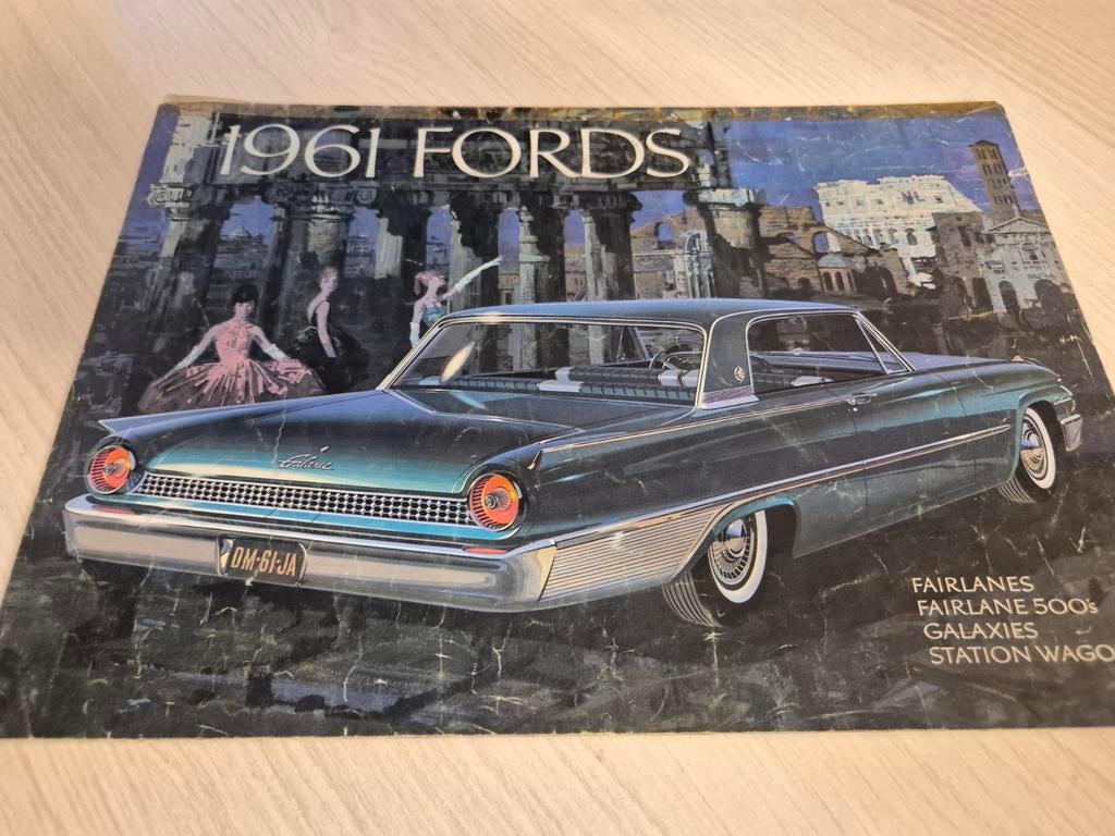 1961 Ford USA folder óók de Ford woody stationcar getekende, Ophalen of Verzenden, Gelezen, Ford