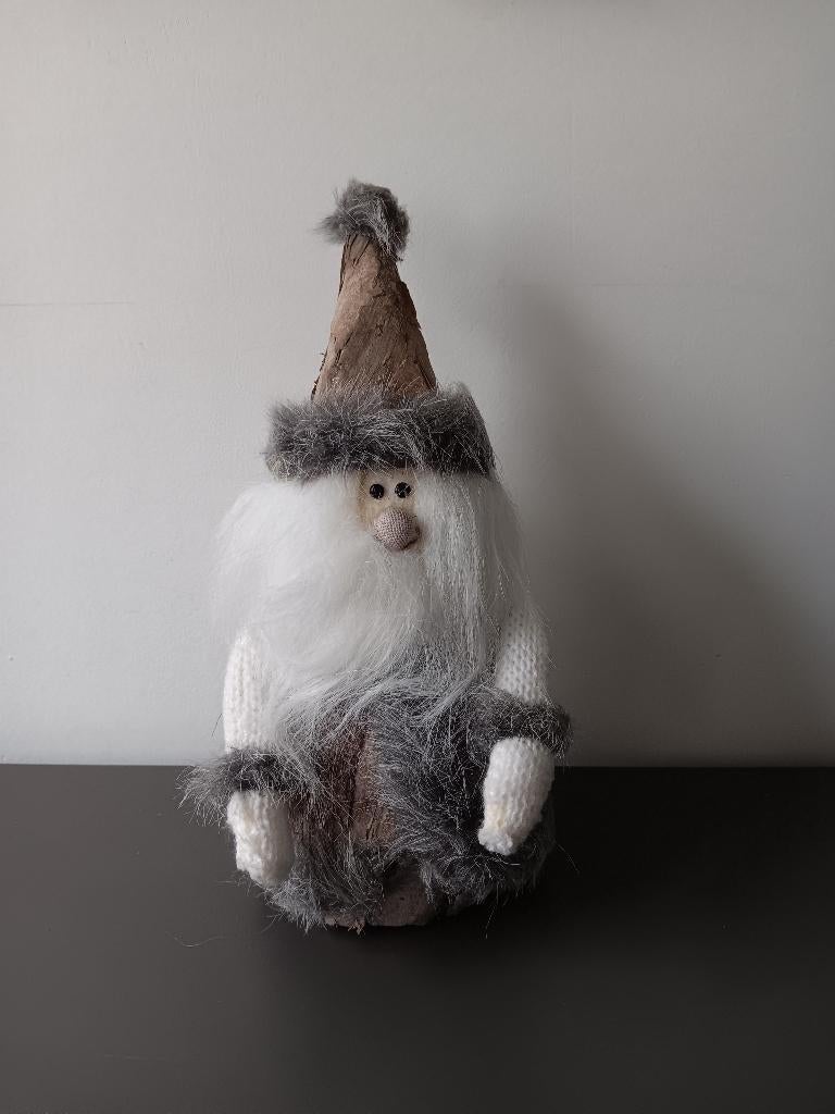 Decoratieve kerst gnome van hout en textiel kerstdecoratie, Diversen, Kerst, Gebruikt, Ophalen of Verzenden