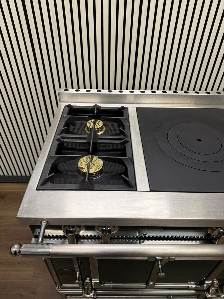 Luxe Fornuis La Cornue Chateau Groen 5 pits + Grill 150 cm, Fornello Esperta, Grill, Ophalen of Verzenden, Zo goed als nieuw