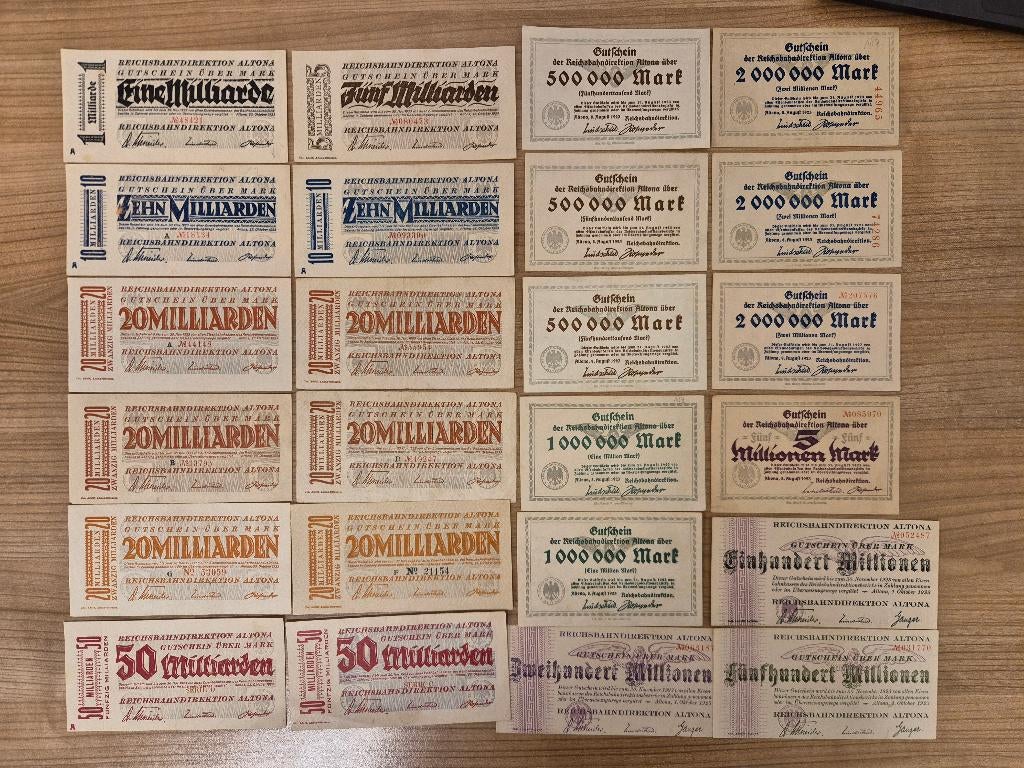 Duitsland - Reichsbahn Altona 1923 24 stuks., Postzegels en Munten, Bankbiljetten | Europa | Niet-Eurobiljetten, Ophalen of Verzenden