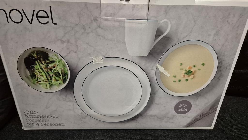 Nieuw Novel Oslo Kombiservice Porselein 20-delig, Huis en Inrichting, Ophalen, Nieuw, Effen, Porselein