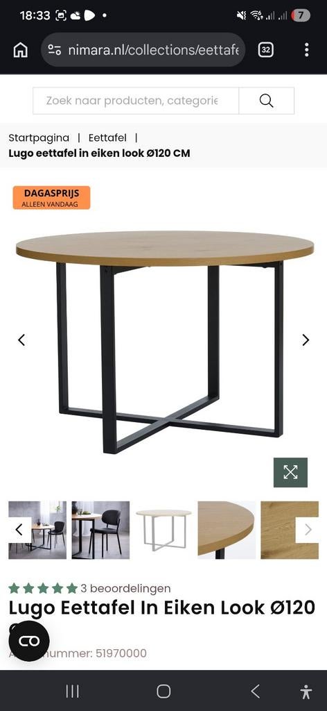 Nieuwe ronde tafel 120cm, Ophalen, 100 tot 150 cm, Rond, Nieuw