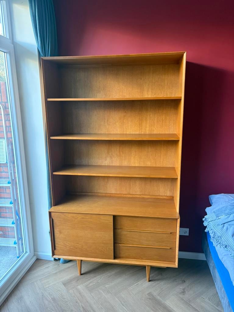 Vintage eikenhouten boekenkast Portobello - Maisons du Monde, Ophalen, Met plank(en), 100 tot 150 cm, 200 cm of meer