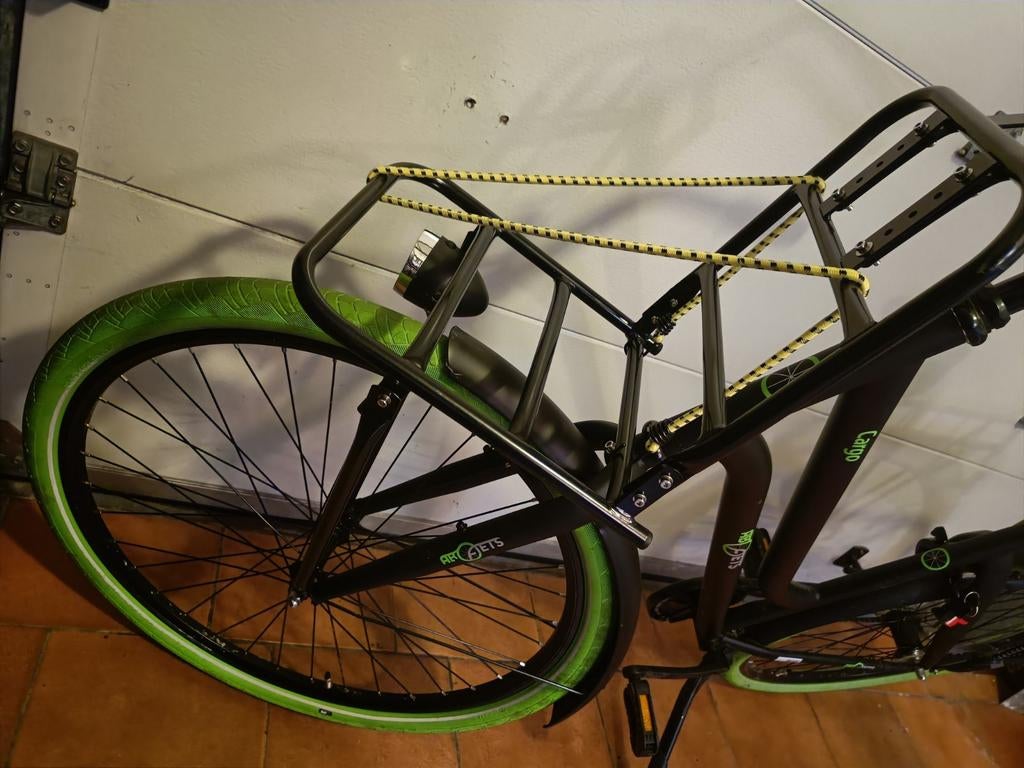 Mooie dames transportfiets met groene banden, Ophalen, Gebruikt, Terugtraprem, Overige merken